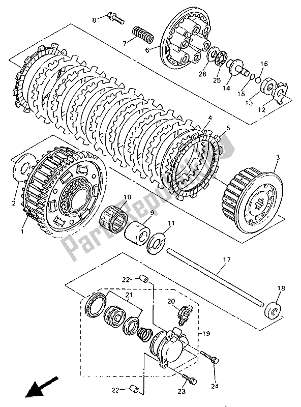 Wszystkie części do Sprz? G? O Yamaha YZF 750 SP 1993