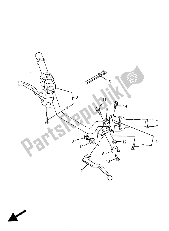 Toutes les pièces pour le Interrupteur Et Levier De Poignée du Yamaha TDM 850 1999