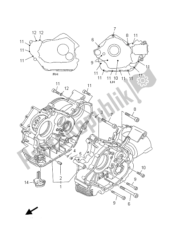 Tutte le parti per il Carter del Yamaha BT 1100 2003