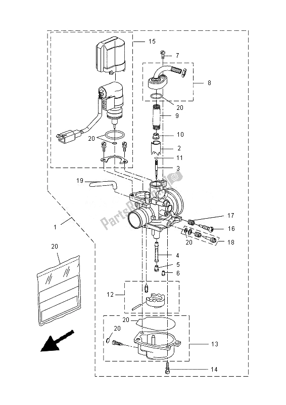 All parts for the Carburetor of the Yamaha NS 50 2013