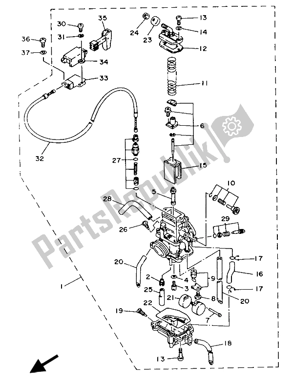 Tutte le parti per il Carburatore del Yamaha TZR 125 1993