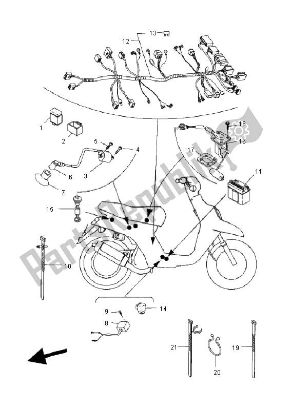 All parts for the Electrical 2 of the Yamaha CW 50 BWS 2010