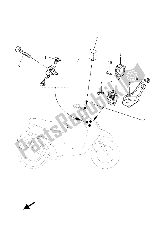 All parts for the Electrical 1 of the Yamaha CW 50 2013