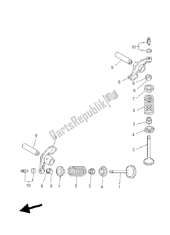 Alle onderdelen voor de Klep van de Yamaha XT 125R 2008