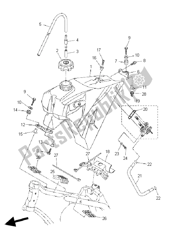 Wszystkie części do Zbiornik Paliwa Yamaha WR 450F 2008