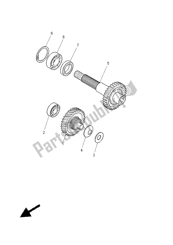 All parts for the Transmission of the Yamaha CW 50E 2013