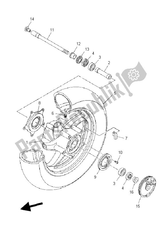 All parts for the Front Wheel of the Yamaha YP 400A Majesty 2011