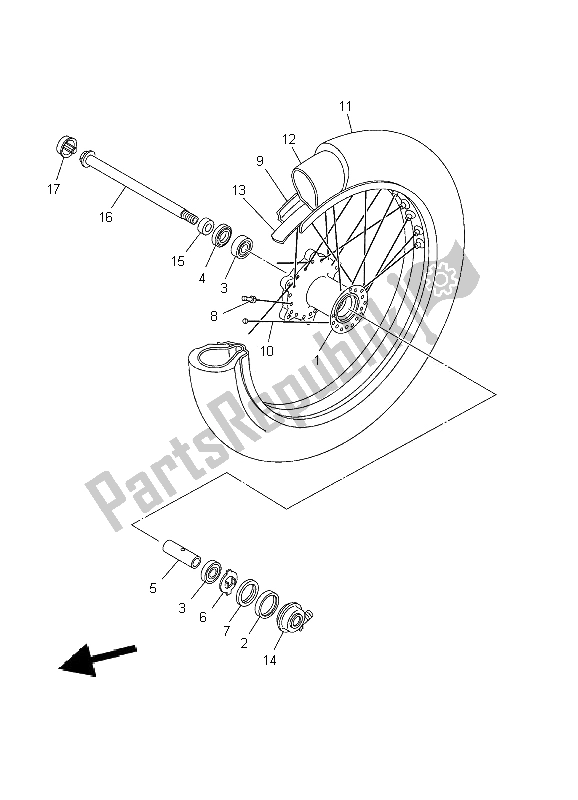 Toutes les pièces pour le Roue Avant du Yamaha XVS 650 Dragstar 2002