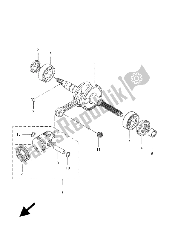 All parts for the Crankshaft & Piston of the Yamaha YQ 50 Aerox 2009