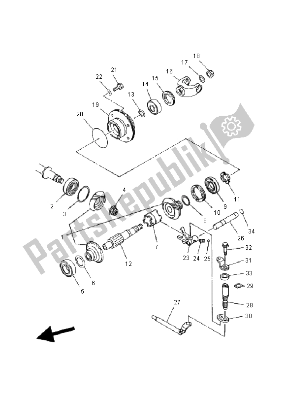 Todas las partes para Engranaje De Accionamiento Medio de Yamaha YFM 250 Bear Tracker 2X4 2001