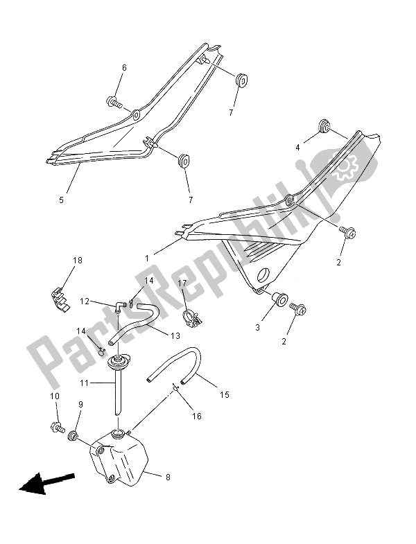 Toutes les pièces pour le Couvercle Latéral du Yamaha XT 660R 2007