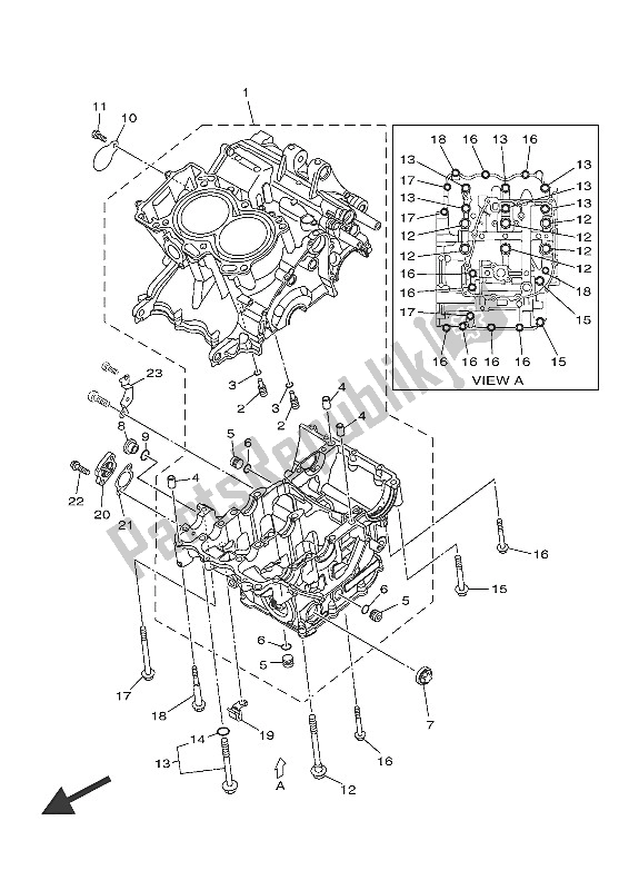 Todas as partes de Bloco Do Motor do Yamaha MT-07 700 2016