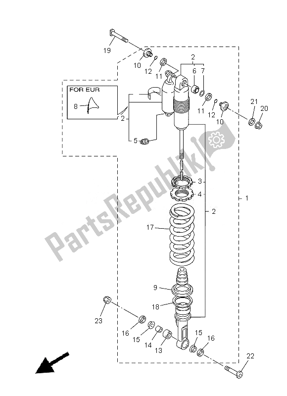 Todas as partes de Suspensão Traseira do Yamaha YZ 250F 2013