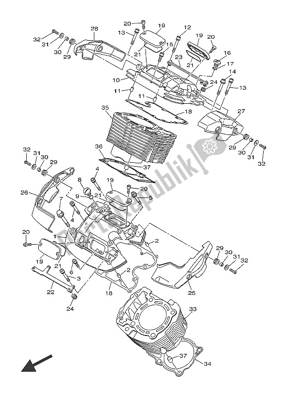 Wszystkie części do Cylinder Yamaha XVS 1300A 2016