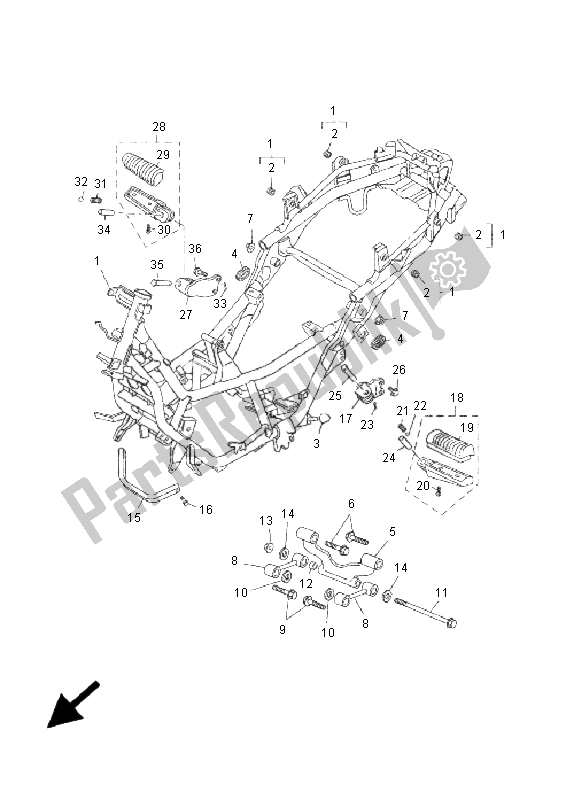 Todas as partes de Quadro, Armação do Yamaha YP 250R X MAX 250 2005