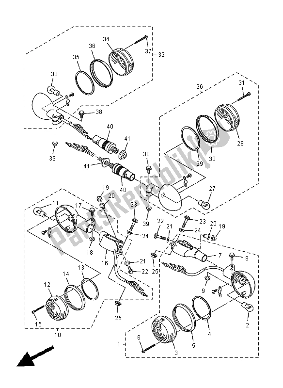 Todas las partes para Luz Intermitente de Yamaha XVS 125 Dragstar 2002