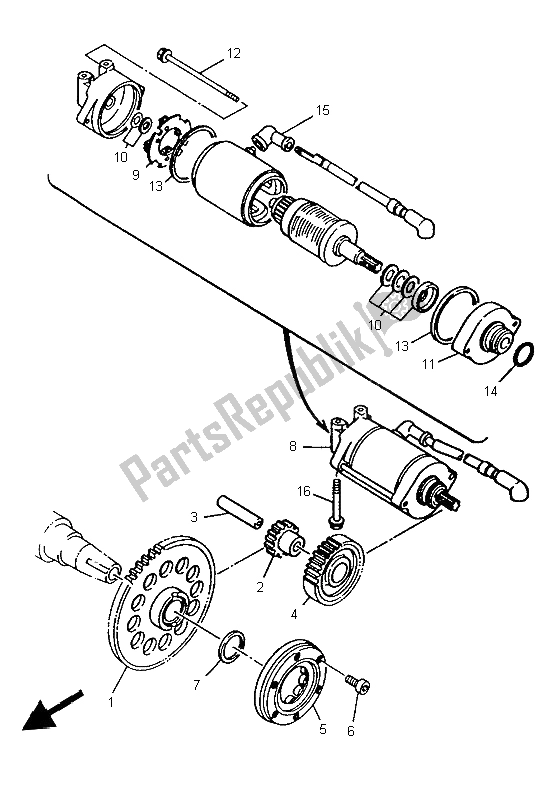 Tutte le parti per il Frizione Di Avviamento del Yamaha TRX 850 1997