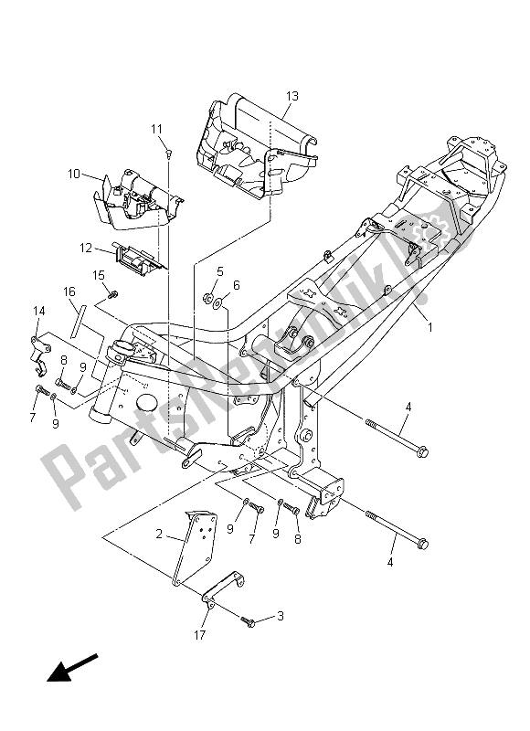 Tutte le parti per il Telaio del Yamaha XJ6 NA 600 2015