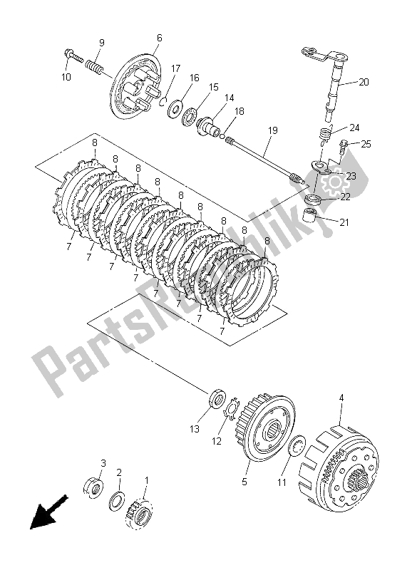 Todas las partes para Embrague de Yamaha YZ 450F 2005