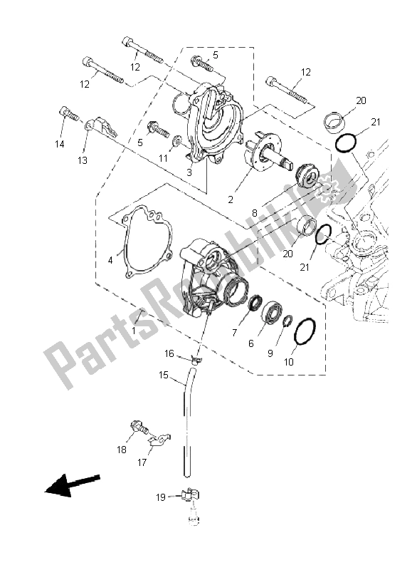 Tutte le parti per il Pompa Dell'acqua del Yamaha XT 1200Z Tenere 2011