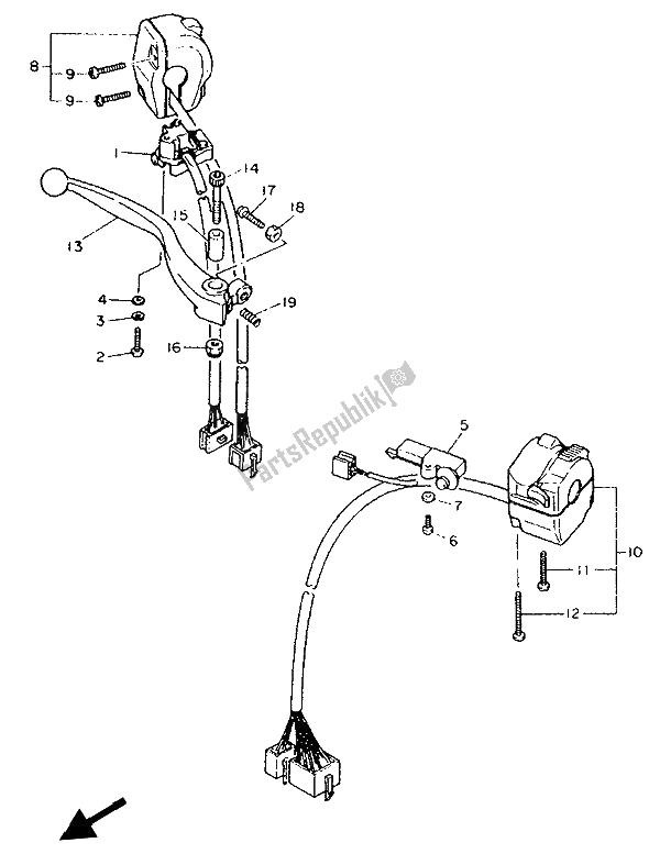 Toutes les pièces pour le Interrupteur Et Levier De Poignée du Yamaha FJ 1200A 1992