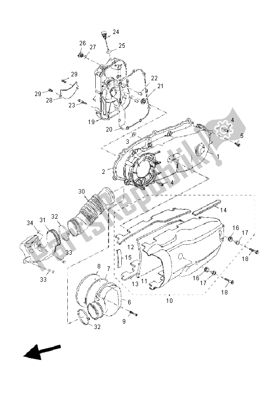 Toutes les pièces pour le Couvercle De Carter 1 du Yamaha YP 125R X MAX 2011