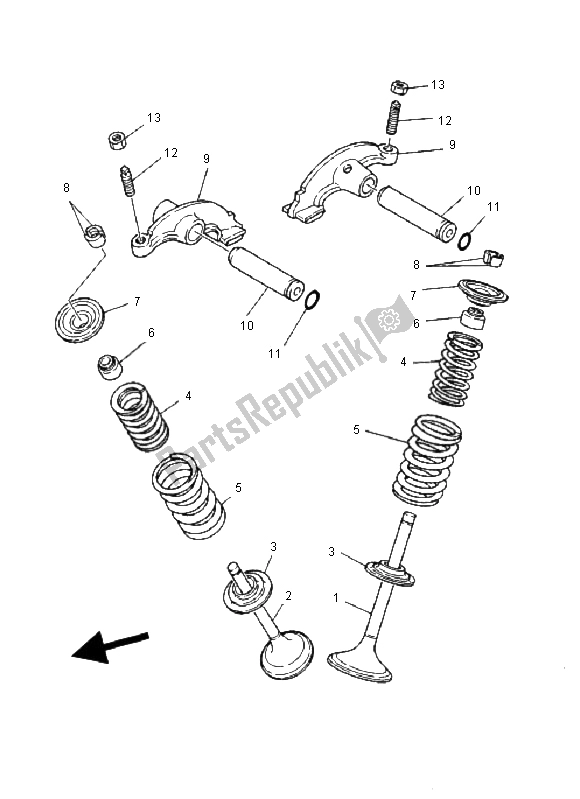 Todas las partes para Válvula de Yamaha YFM 350 FW Wolverine 4X4 2000