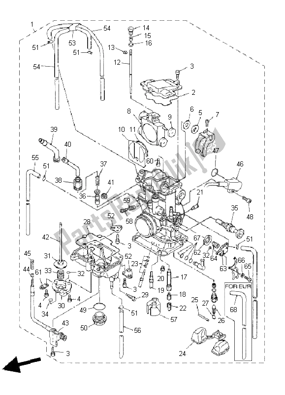 Alle onderdelen voor de Carburator van de Yamaha WR 450F 2011