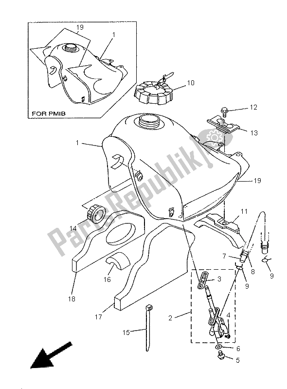 Wszystkie części do Zbiornik Paliwa Yamaha DT 125R 1996