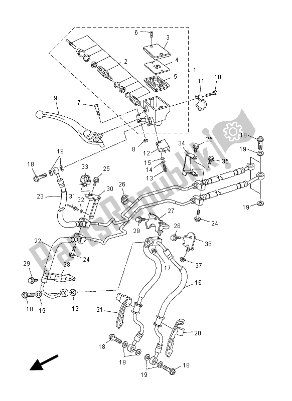 All parts for the Front Master Cylinder of the Yamaha FZ1 SA 1000 2012