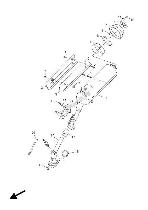 All parts for the Exhaust of the Yamaha YP 250 RA X MAX 2012