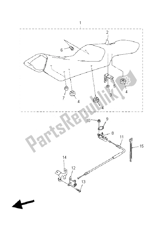 All parts for the Seat of the Yamaha FZ6 SHG Fazer 600 2007