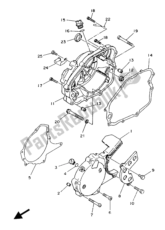 Tutte le parti per il Coperchio Del Carter 1 del Yamaha TZR 125 1993