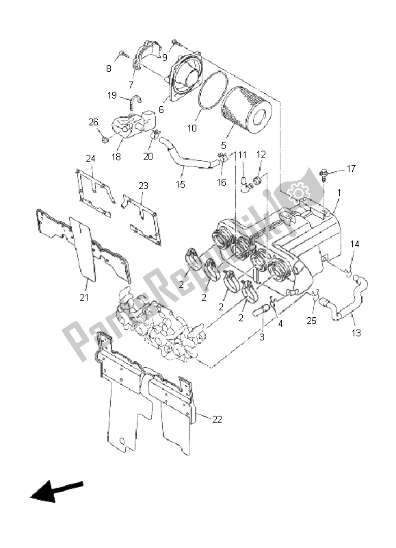 All parts for the Intake of the Yamaha XJR 1300 2008