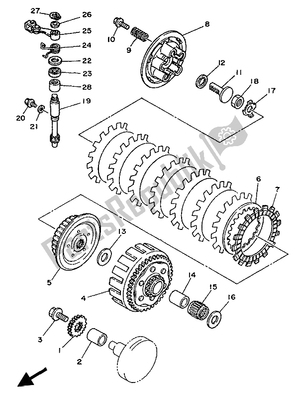 Tutte le parti per il Frizione del Yamaha YZ 125 LC 1993