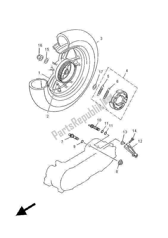 Todas las partes para Rueda Trasera de Yamaha YN 50F 2014