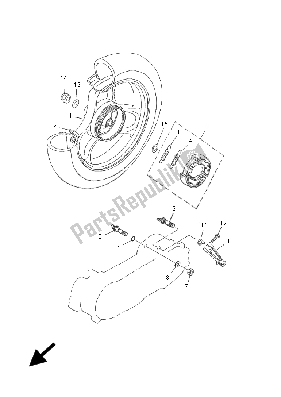 All parts for the Rear Wheel of the Yamaha YN 50R Neos 2006