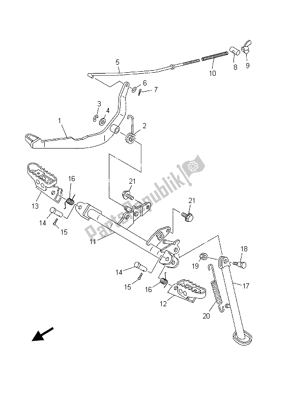 Tutte le parti per il Stand E Poggiapiedi del Yamaha TT R 90E 2003