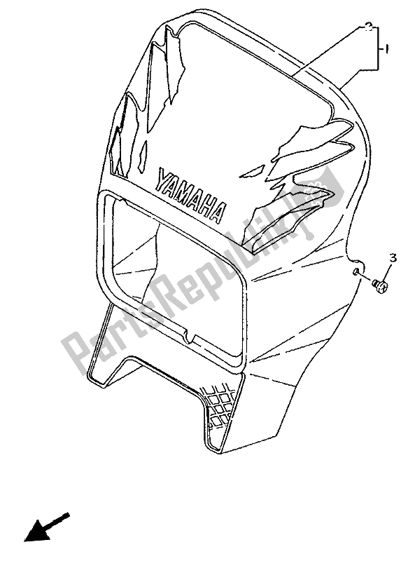 All parts for the Cowling 1 of the Yamaha DT 125R 1993