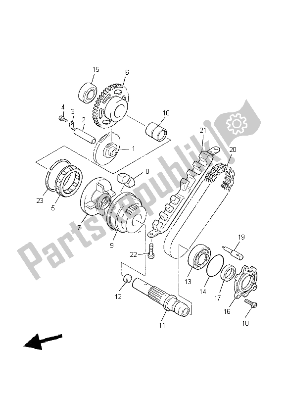 All parts for the Starter of the Yamaha XJR 1300 2009