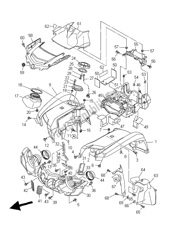 Todas las partes para Guardabarros Delantero de Yamaha YFM 700F Grizzly FI EPS 4X4 2010