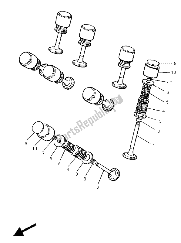 Tutte le parti per il Valvola del Yamaha XJR 1200 1996