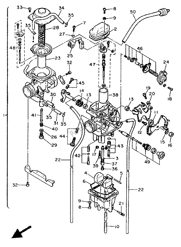 Todas las partes para Carburador de Yamaha XT 600E 1993