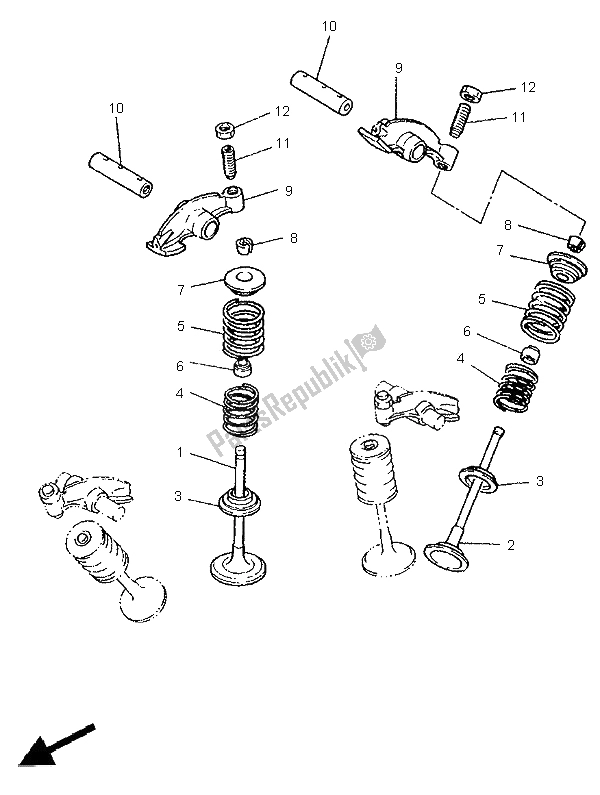 Toutes les pièces pour le Soupape du Yamaha XV 1100 Virago 1996