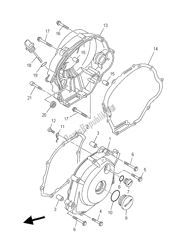 Tutte le parti per il Coperchio Del Carter 1 del Yamaha XT 125R 2006