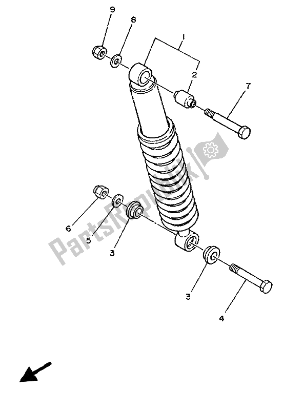 Wszystkie części do Zawieszenie Tylnego Wahacza Yamaha DT 125R 1992