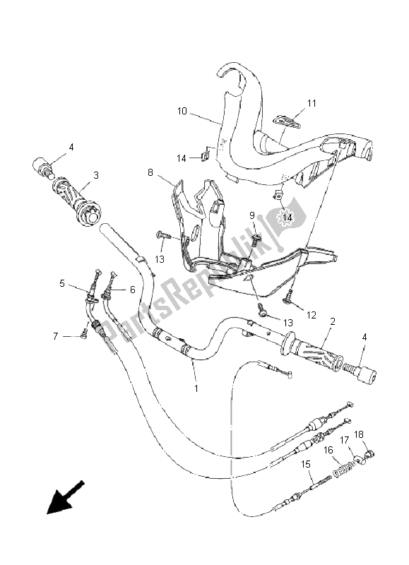 Wszystkie części do Uchwyt Kierownicy I Kabel Yamaha XP 500A T MAX 2005