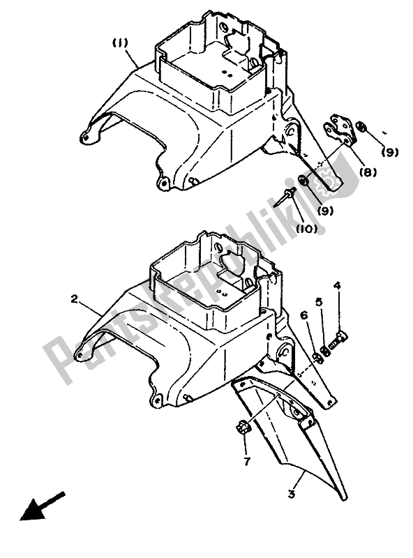 Todas las partes para Alternativo (guardabarros) (por Sí) de Yamaha XTZ 750 Supertenere 1993