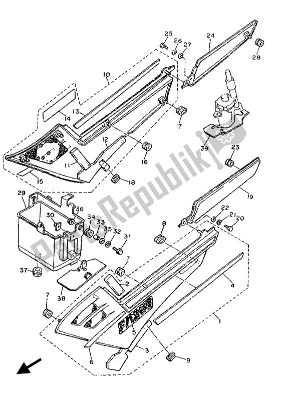 Toutes les pièces pour le Couvercle Latéral Et Réservoir D'huile du Yamaha FJ 1200 1986