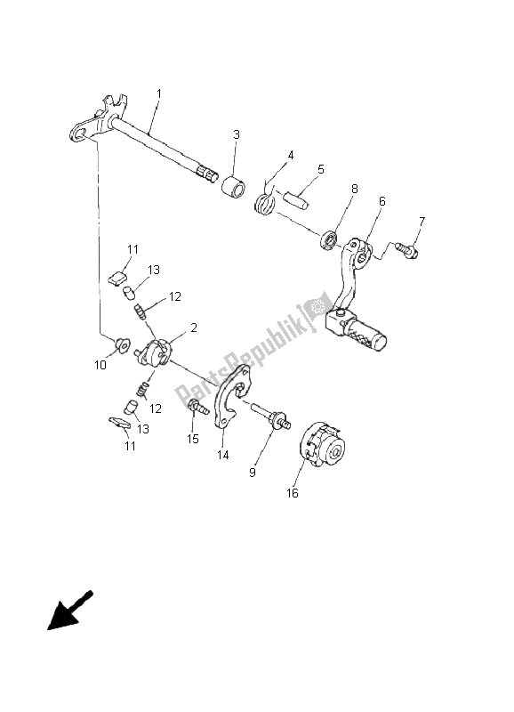 Todas las partes para Eje De Cambio de Yamaha YZ 426F 2001